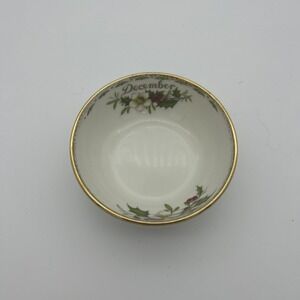 Royal Albert Porcelain Open Sugar Bowl December Flower of the Month Trinket Dish